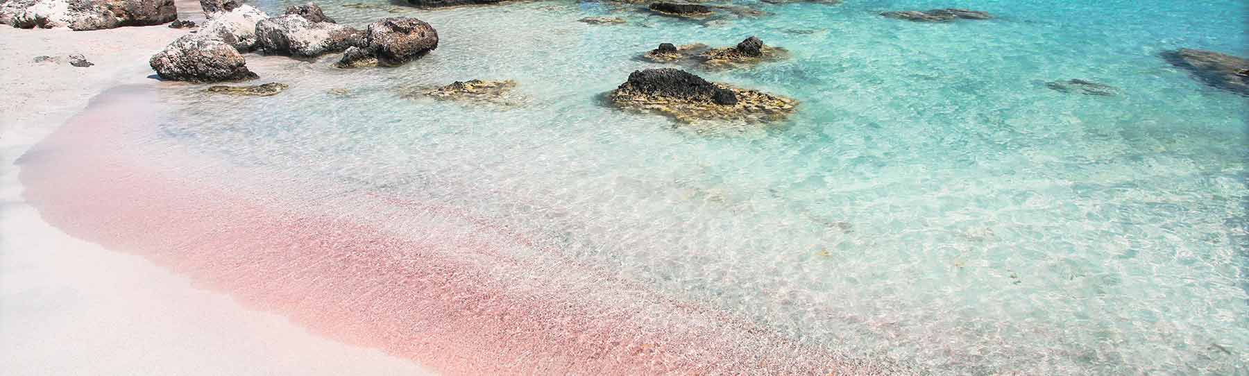 Elafonisi Strand mit rosafarbenen Sand